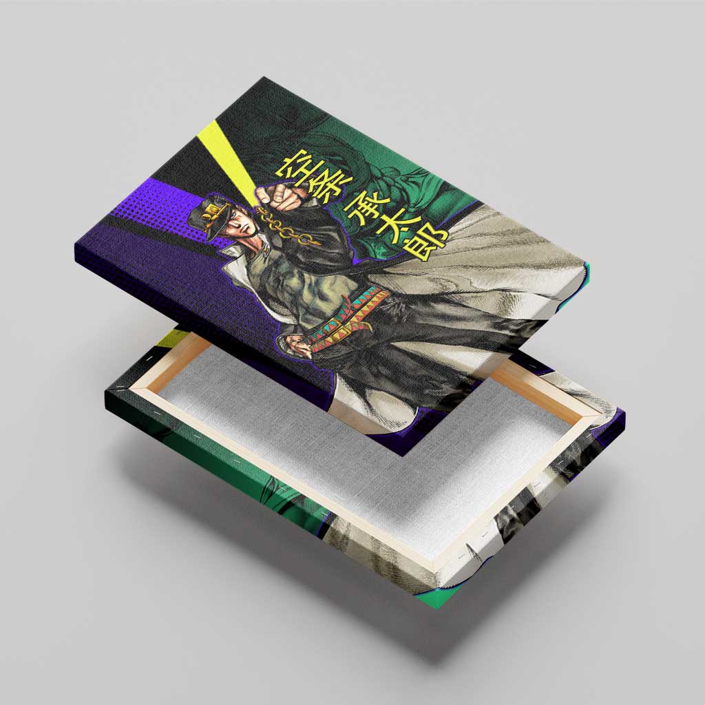 Jotaro Kujo JoJo’s Bizarre Adventure Canvas Wall Art with Star Platinum Stand and Bold - The Mazicc