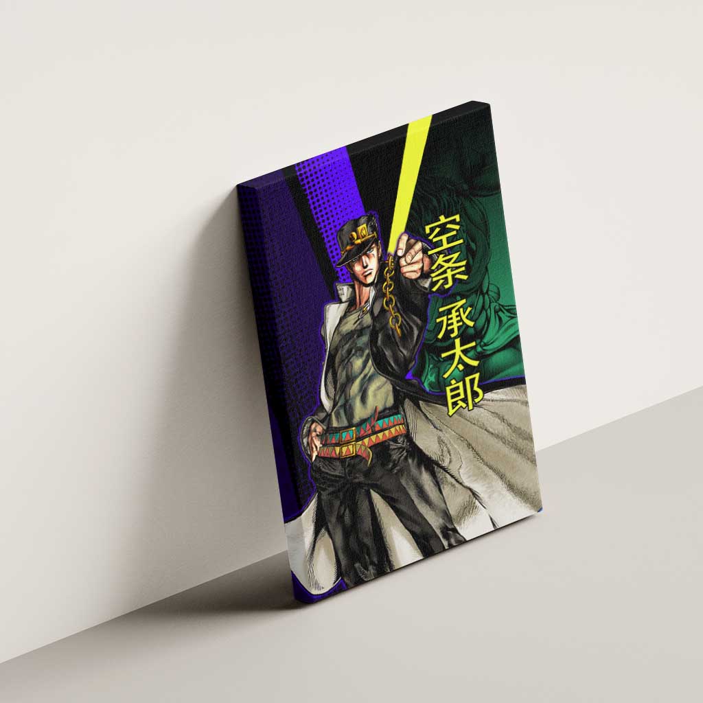Jotaro Kujo JoJo’s Bizarre Adventure Canvas Wall Art with Star Platinum Stand and Bold - The Mazicc