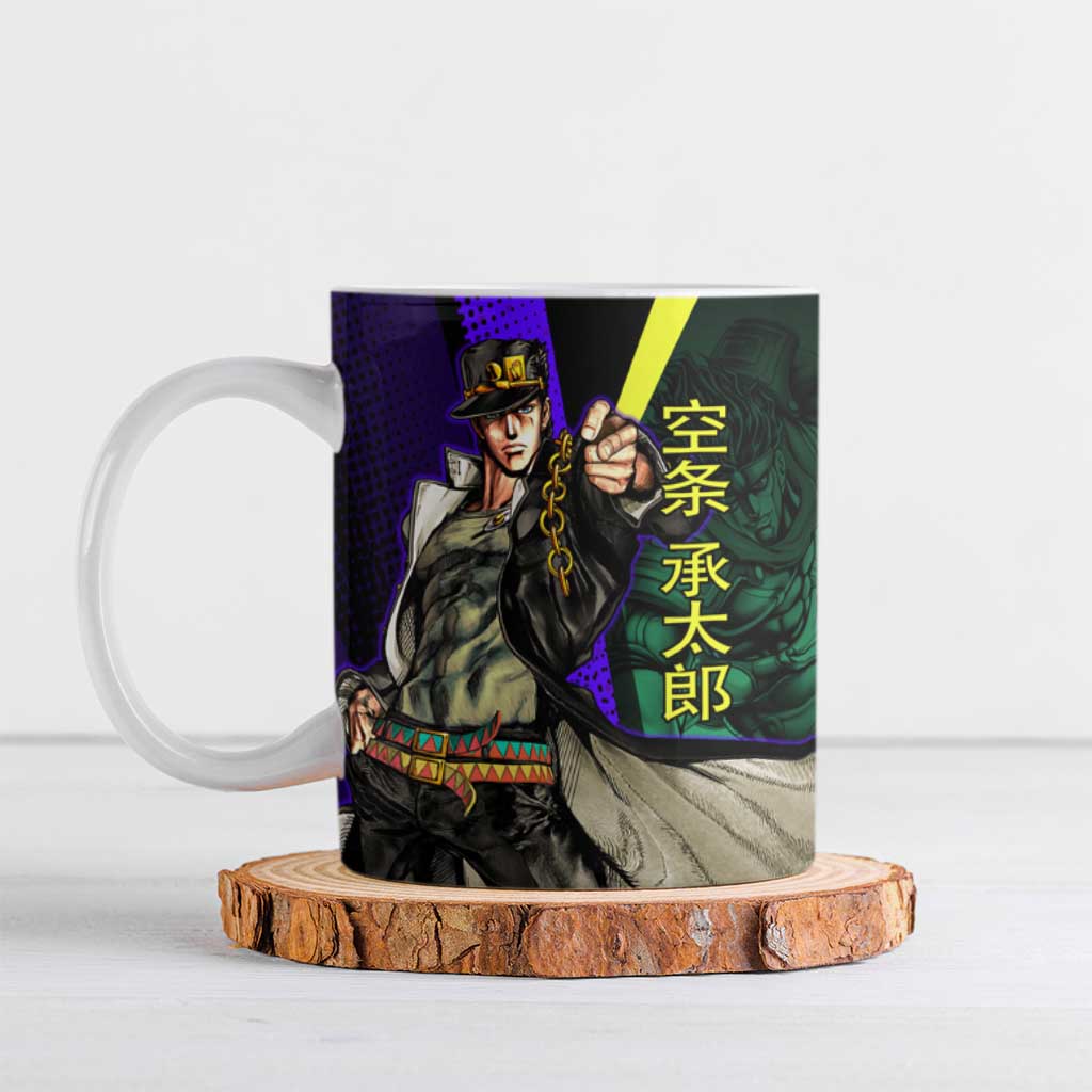 Jotaro Kujo JoJo’s Bizarre Adventure Ceramic Mug with Star Platinum Stand and Bold - The Mazicc