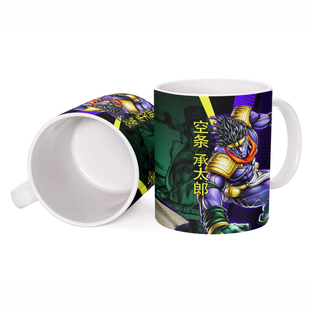 Jotaro Kujo JoJo’s Bizarre Adventure Ceramic Mug with Star Platinum Stand and Bold - The Mazicc