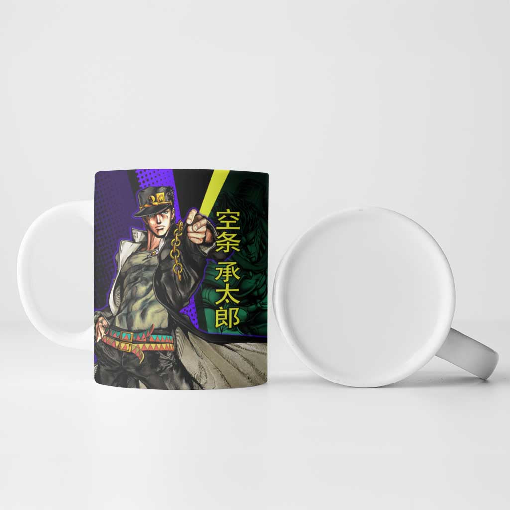 Jotaro Kujo JoJo’s Bizarre Adventure Ceramic Mug with Star Platinum Stand and Bold - The Mazicc