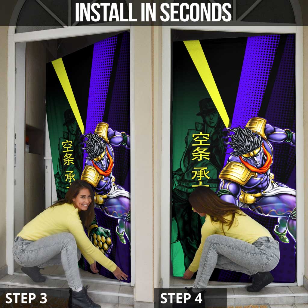Jotaro Kujo JoJo’s Bizarre Adventure Door Cover with Star Platinum Stand and Bold - The Mazicc