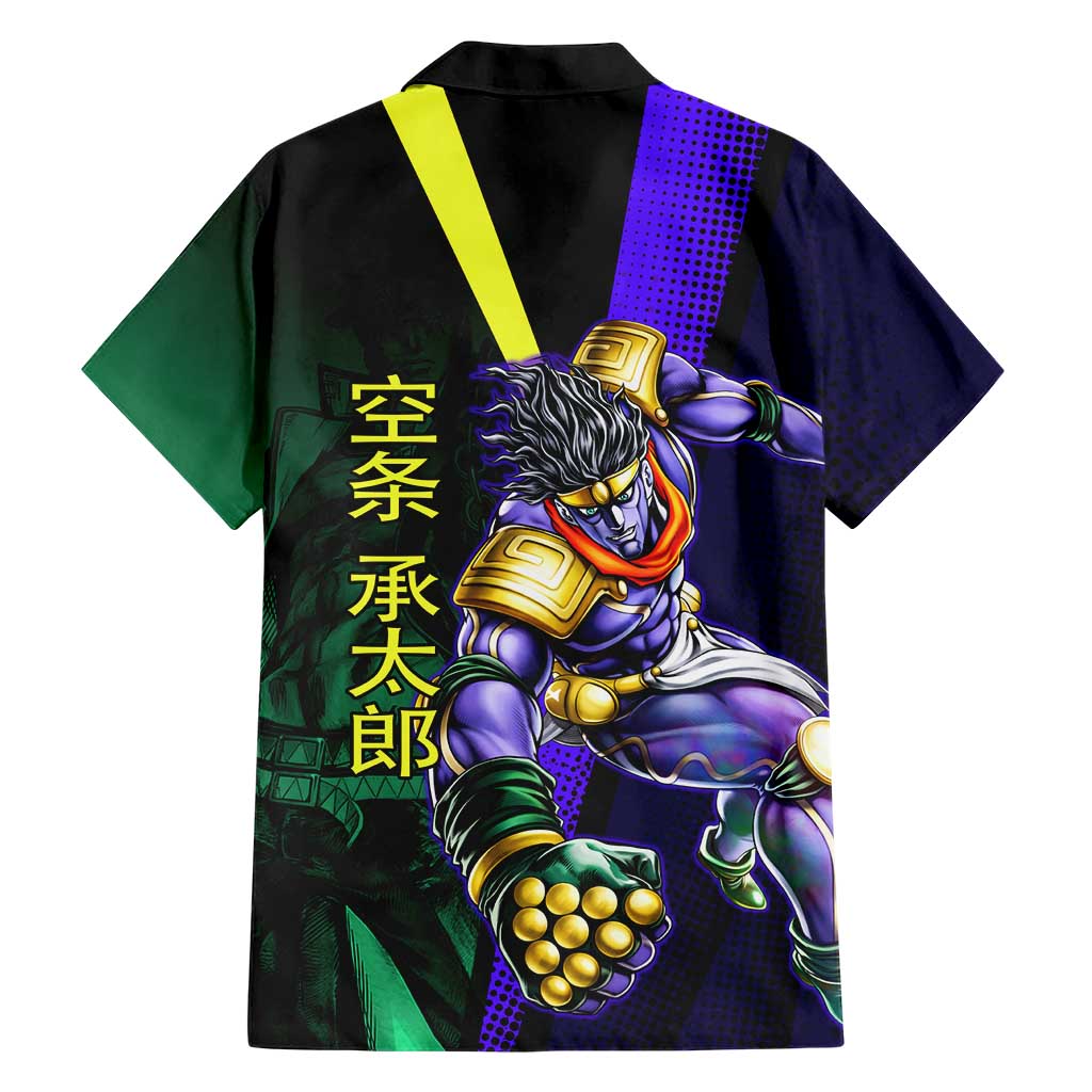 Jotaro Kujo JoJo’s Bizarre Adventure Family Matching Off The Shoulder Long Sleeve Dress and Hawaiian Shirt with Star Platinum Stand and Bold