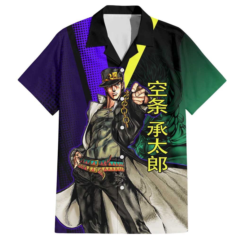 Jotaro Kujo JoJo’s Bizarre Adventure Hawaiian Shirt with Star Platinum Stand and Bold - The Mazicc