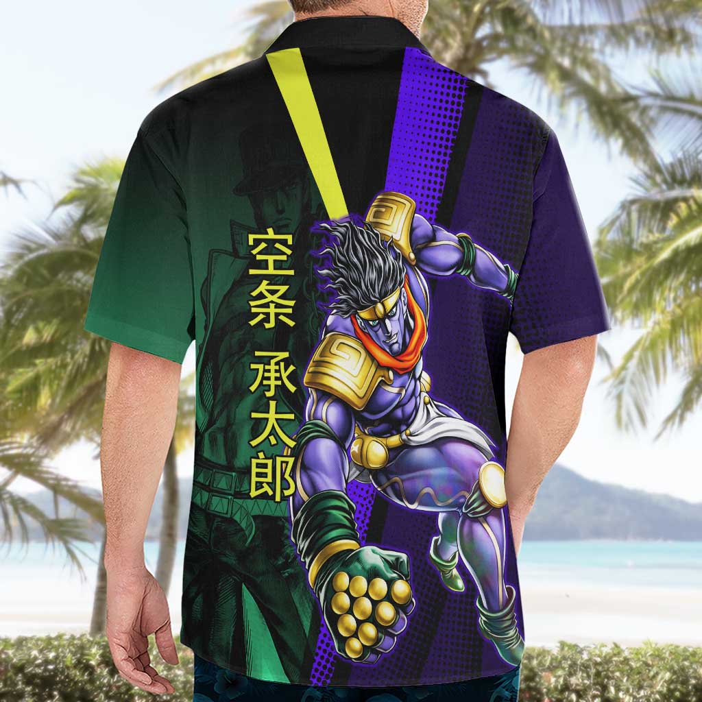 Jotaro Kujo JoJo’s Bizarre Adventure Hawaiian Shirt with Star Platinum Stand and Bold - The Mazicc