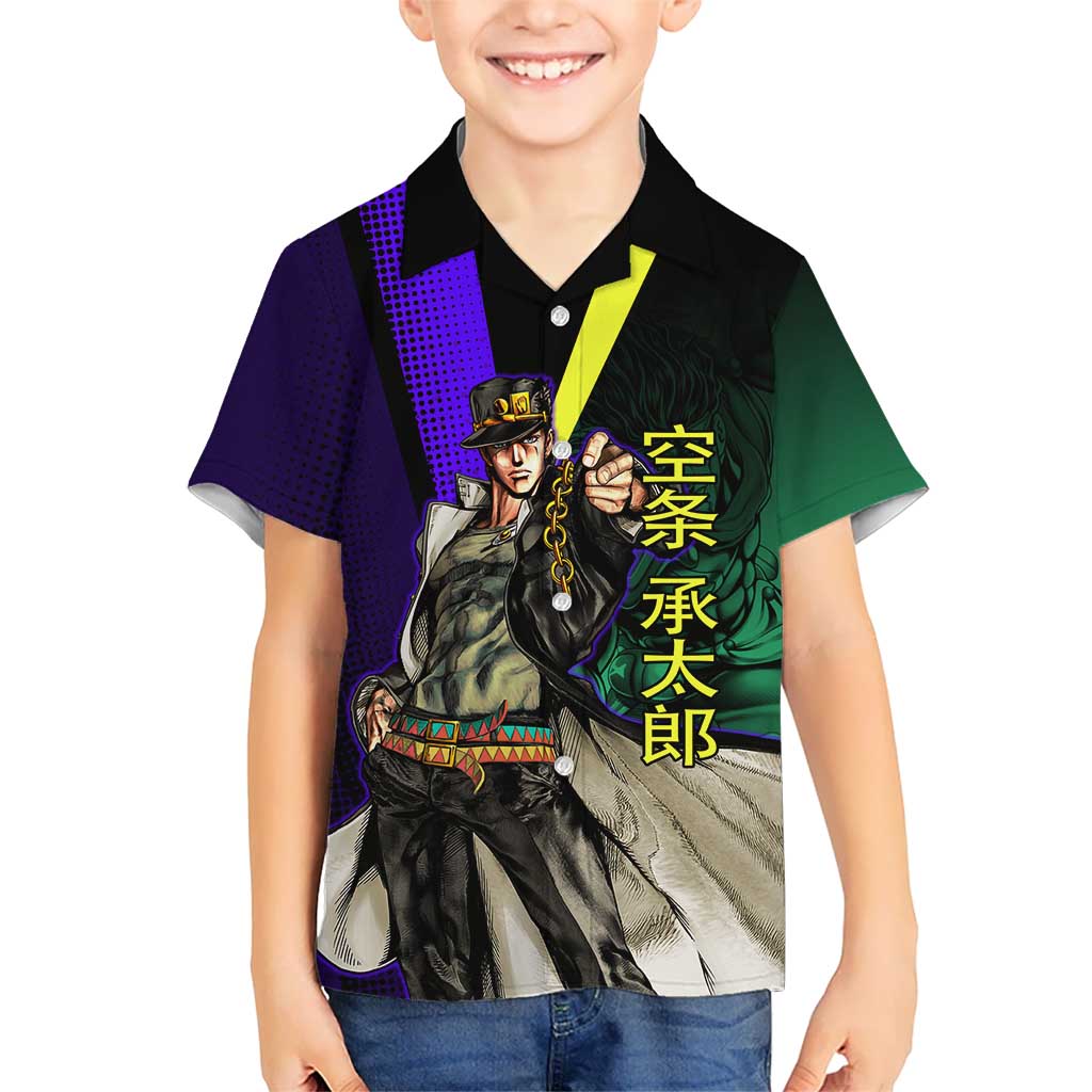 Jotaro Kujo JoJo’s Bizarre Adventure Hawaiian Shirt with Star Platinum Stand and Bold - The Mazicc
