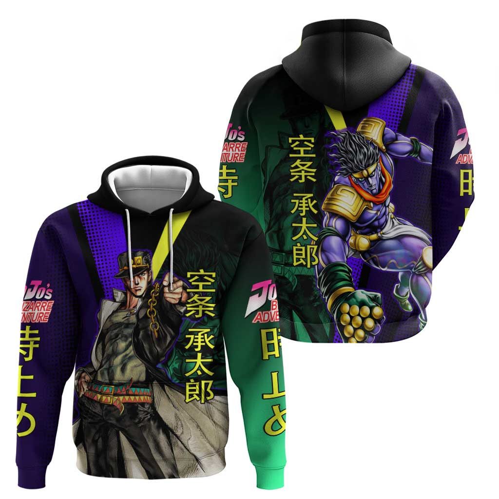 Jotaro Kujo JoJo’s Bizarre Adventure Hoodie with Star Platinum Stand and Bold - The Mazicc