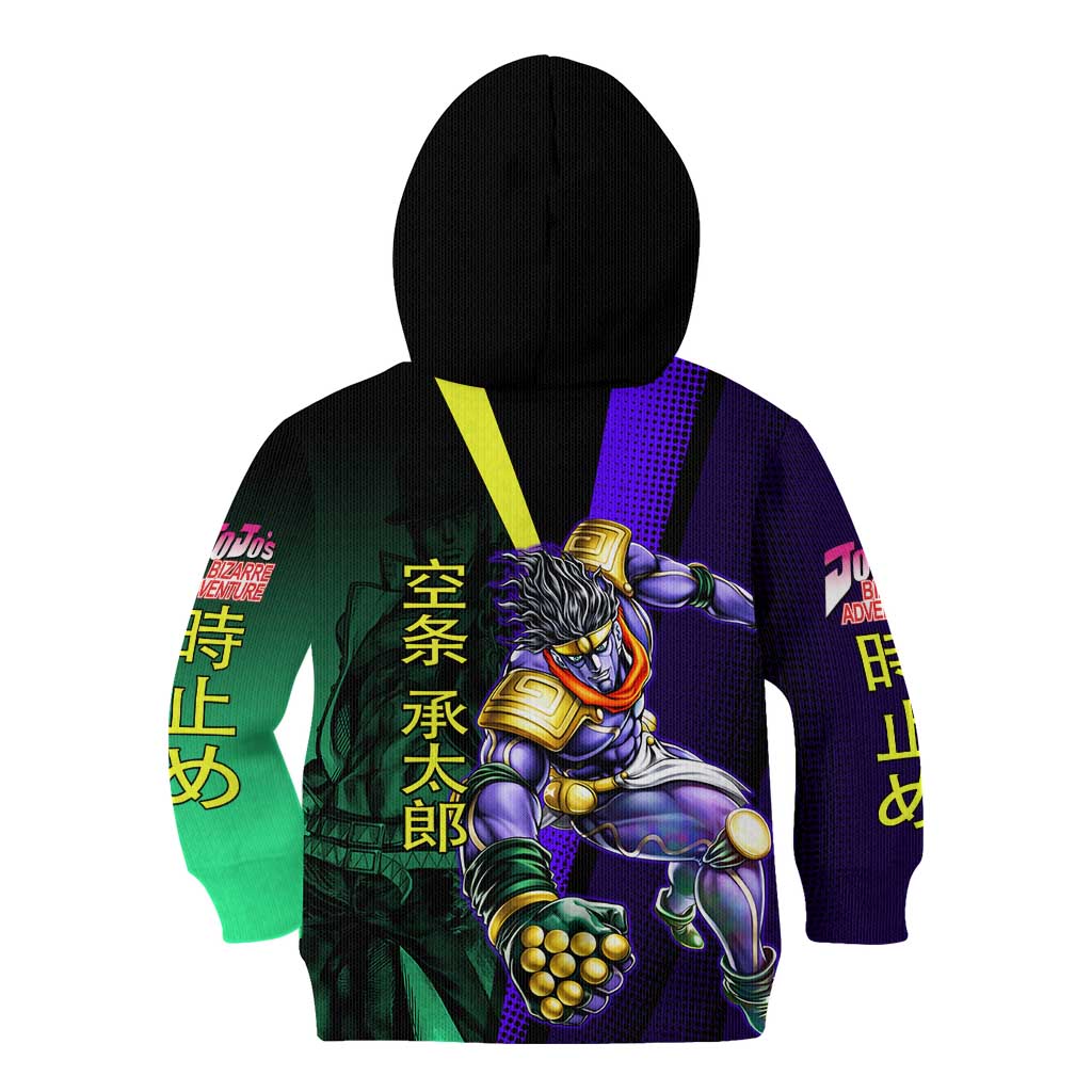 Jotaro Kujo JoJo’s Bizarre Adventure Kid Hoodie with Star Platinum Stand and Bold - The Mazicc