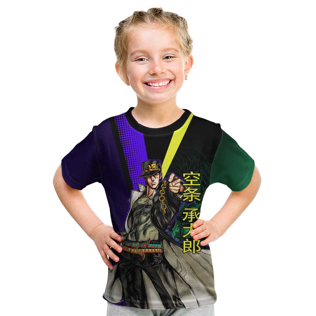 Jotaro Kujo JoJo’s Bizarre Adventure Kid T Shirt with Star Platinum Stand and Bold - The Mazicc