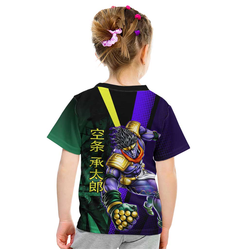 Jotaro Kujo JoJo’s Bizarre Adventure Kid T Shirt with Star Platinum Stand and Bold - The Mazicc
