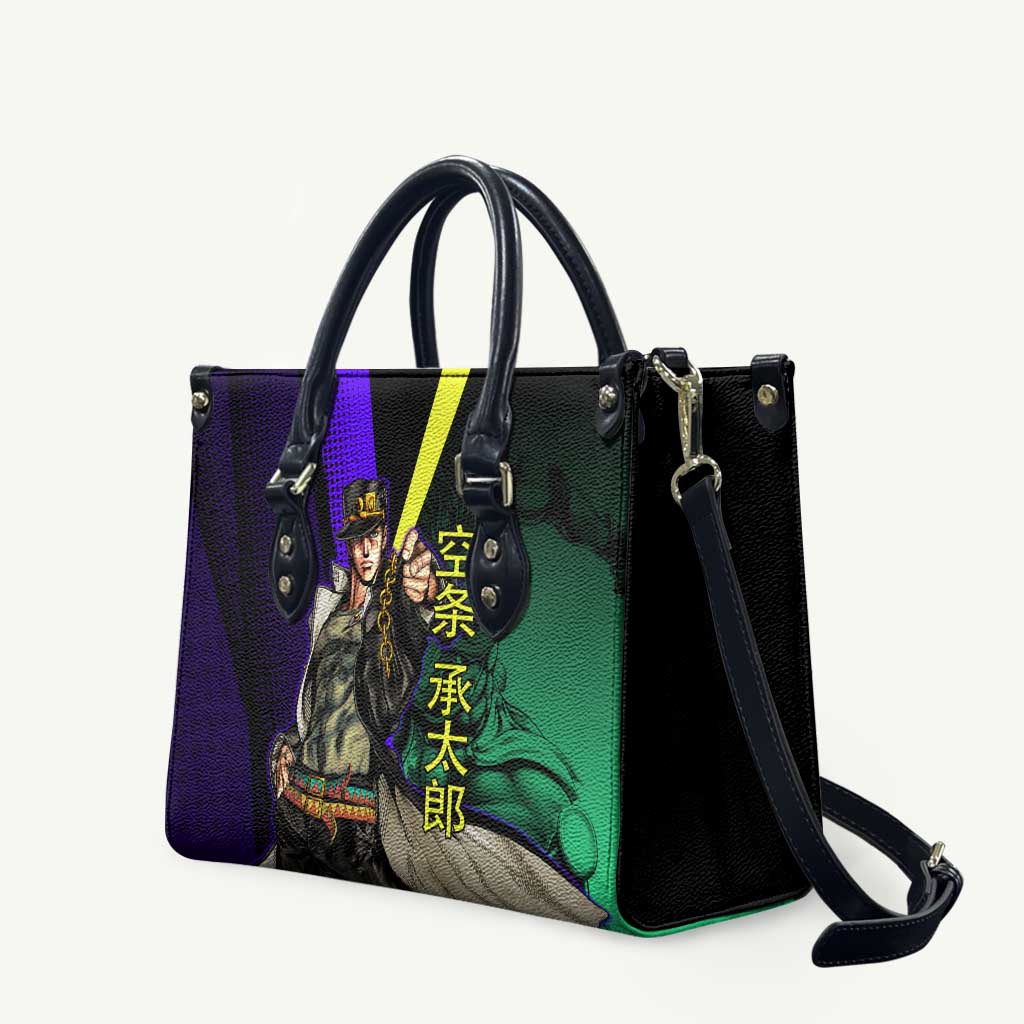 Jotaro Kujo JoJo’s Bizarre Adventure Leather Bag with Star Platinum Stand and Bold - The Mazicc
