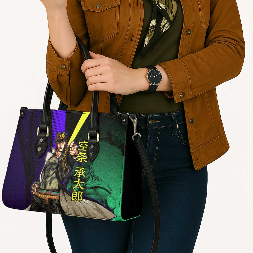 Jotaro Kujo JoJo’s Bizarre Adventure Leather Bag with Star Platinum Stand and Bold - The Mazicc