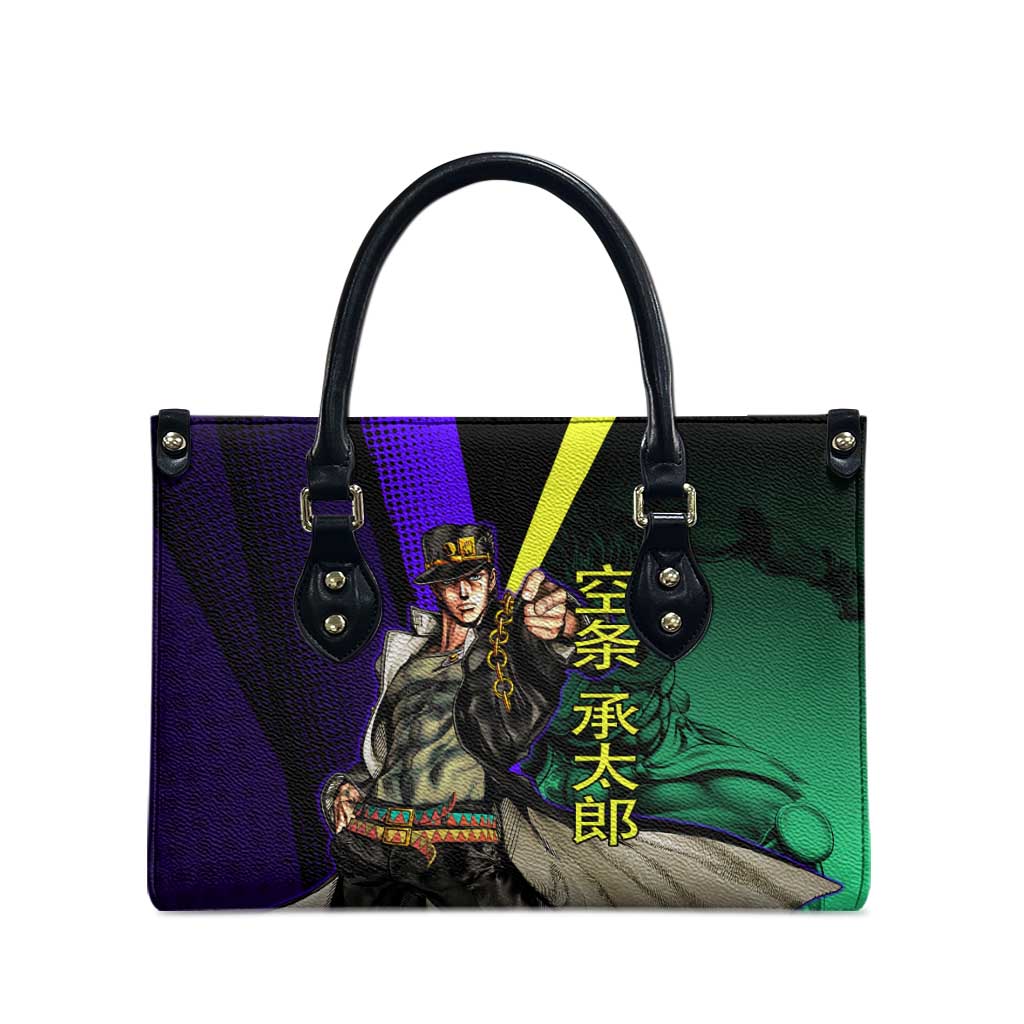 Jotaro Kujo JoJo’s Bizarre Adventure Leather Bag with Star Platinum Stand and Bold - The Mazicc