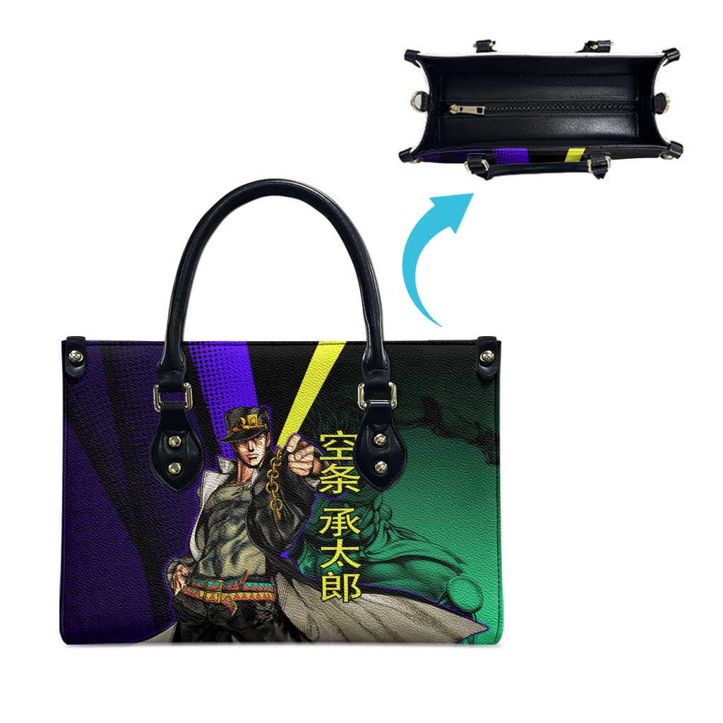 Jotaro Kujo JoJo’s Bizarre Adventure Leather Bag with Star Platinum Stand and Bold - The Mazicc