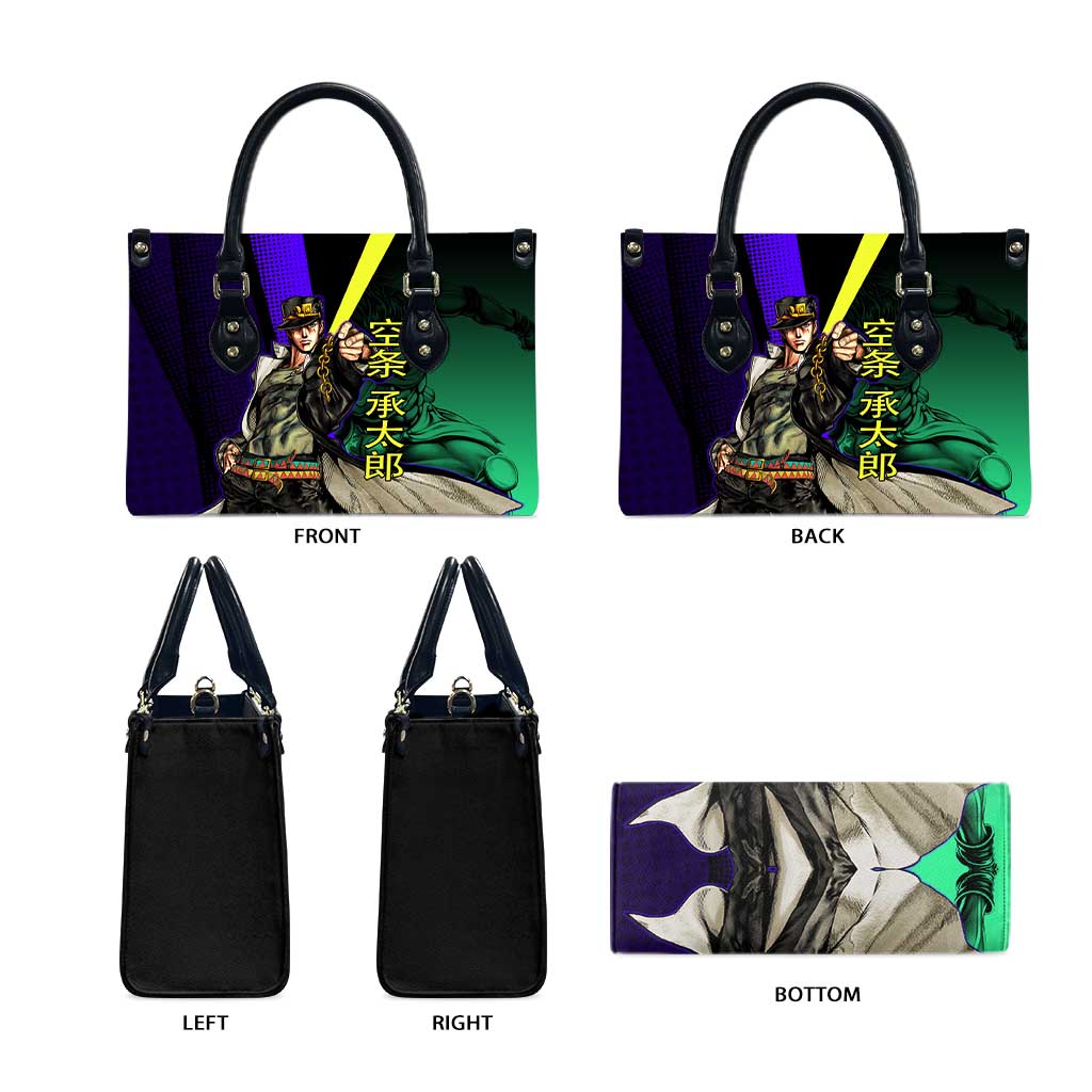 Jotaro Kujo JoJo’s Bizarre Adventure Leather Bag with Star Platinum Stand and Bold - The Mazicc
