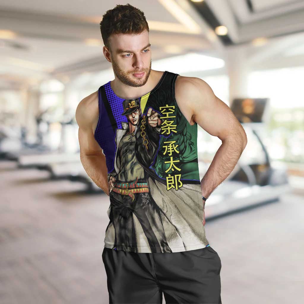 Jotaro Kujo JoJo’s Bizarre Adventure Men Tank Top with Star Platinum Stand and Bold - The Mazicc