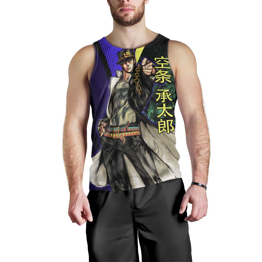 Jotaro Kujo JoJo’s Bizarre Adventure Men Tank Top with Star Platinum Stand and Bold - The Mazicc