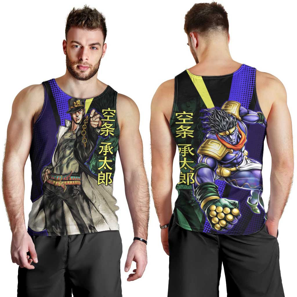 Jotaro Kujo JoJo’s Bizarre Adventure Men Tank Top with Star Platinum Stand and Bold - The Mazicc