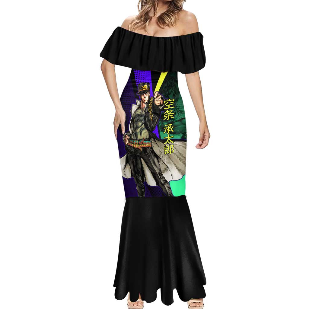 Jotaro Kujo JoJo’s Bizarre Adventure Mermaid Dress with Star Platinum Stand and Bold - The Mazicc