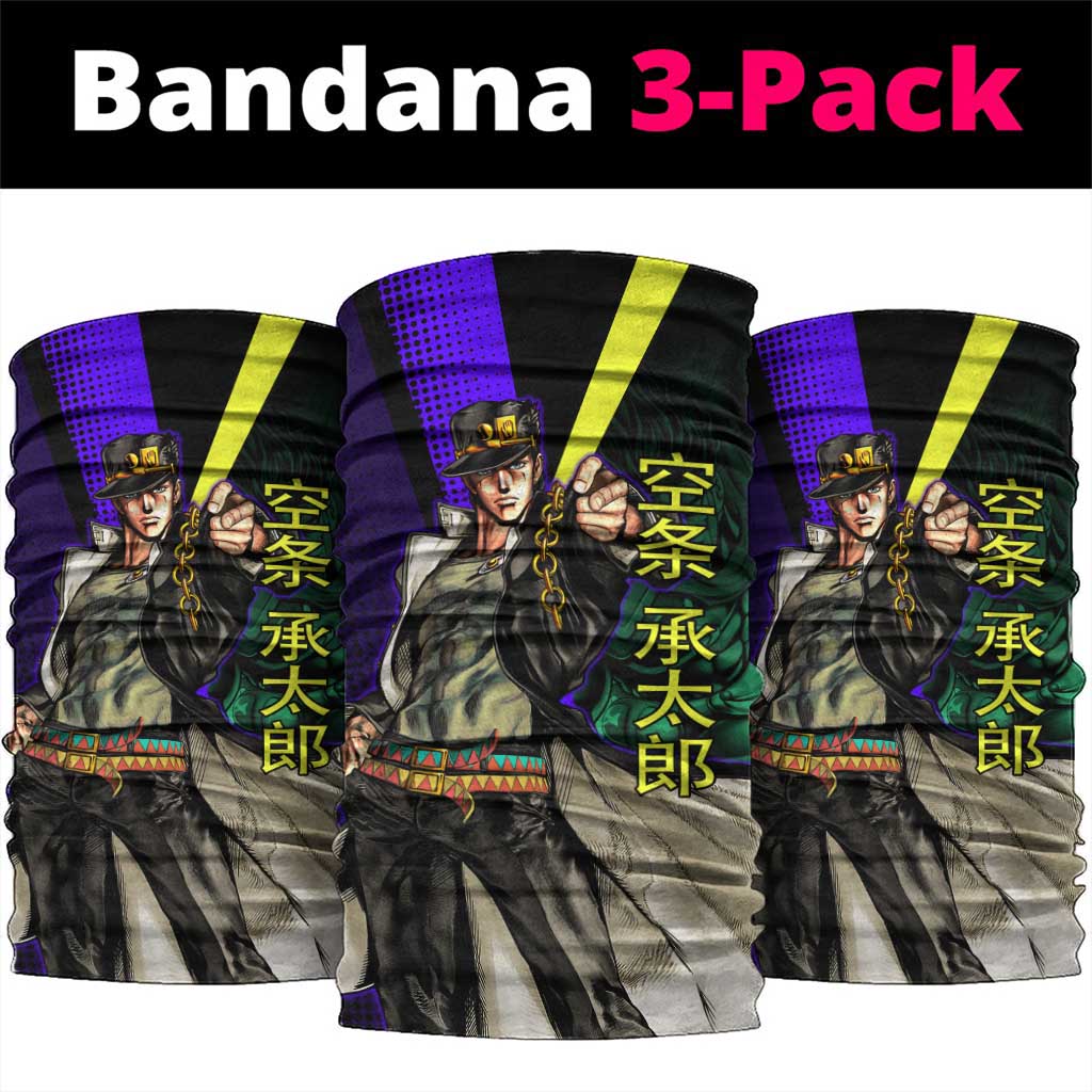 Jotaro Kujo JoJo’s Bizarre Adventure Neck Gaiter with Star Platinum Stand and Bold - The Mazicc