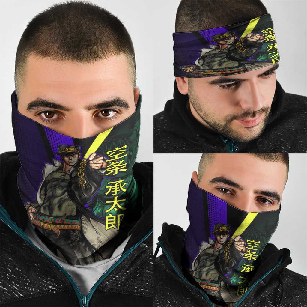 Jotaro Kujo JoJo’s Bizarre Adventure Neck Gaiter with Star Platinum Stand and Bold - The Mazicc