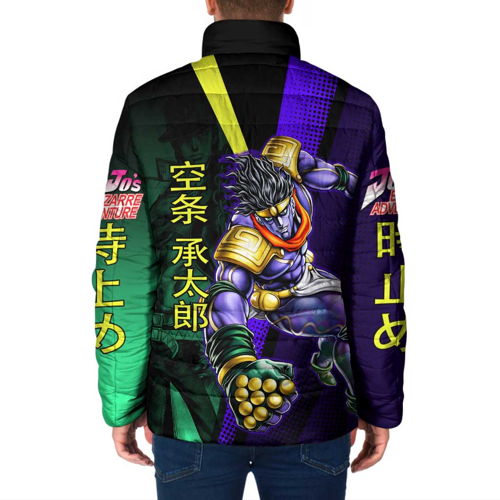 Jotaro Kujo JoJo’s Bizarre Adventure Padded Jacket with Star Platinum Stand and Bold - The Mazicc