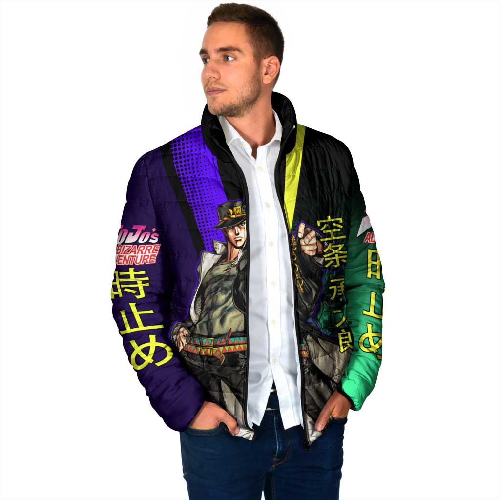 Jotaro Kujo JoJo’s Bizarre Adventure Padded Jacket with Star Platinum Stand and Bold - The Mazicc
