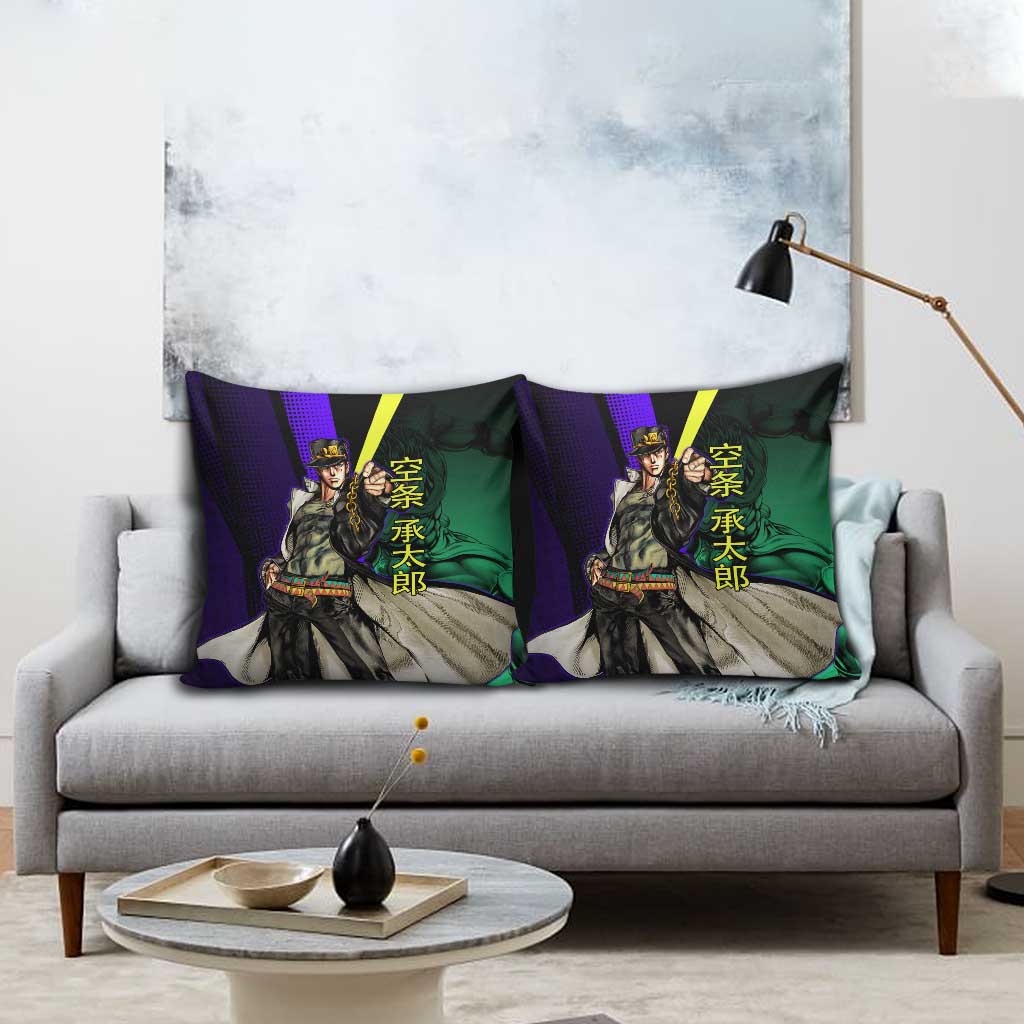 Jotaro Kujo JoJo’s Bizarre Adventure Pillow Cover with Star Platinum Stand and Bold - The Mazicc