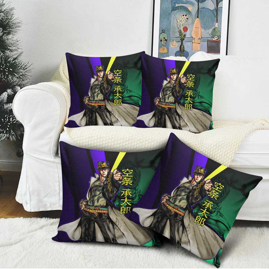 Jotaro Kujo JoJo’s Bizarre Adventure Pillow Cover with Star Platinum Stand and Bold - The Mazicc