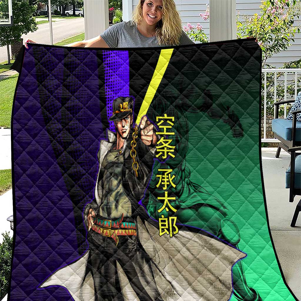 Jotaro Kujo JoJo’s Bizarre Adventure Quilt with Star Platinum Stand and Bold - The Mazicc