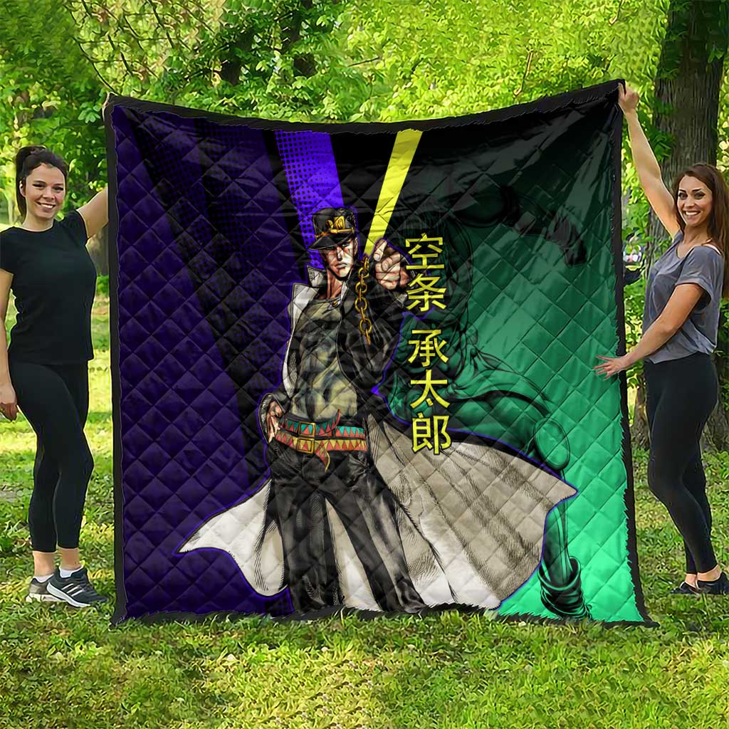 Jotaro Kujo JoJo’s Bizarre Adventure Quilt with Star Platinum Stand and Bold - The Mazicc