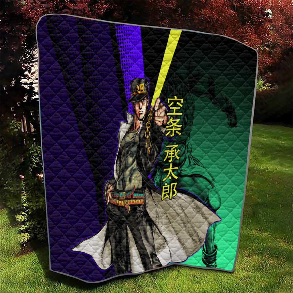 Jotaro Kujo JoJo’s Bizarre Adventure Quilt with Star Platinum Stand and Bold - The Mazicc