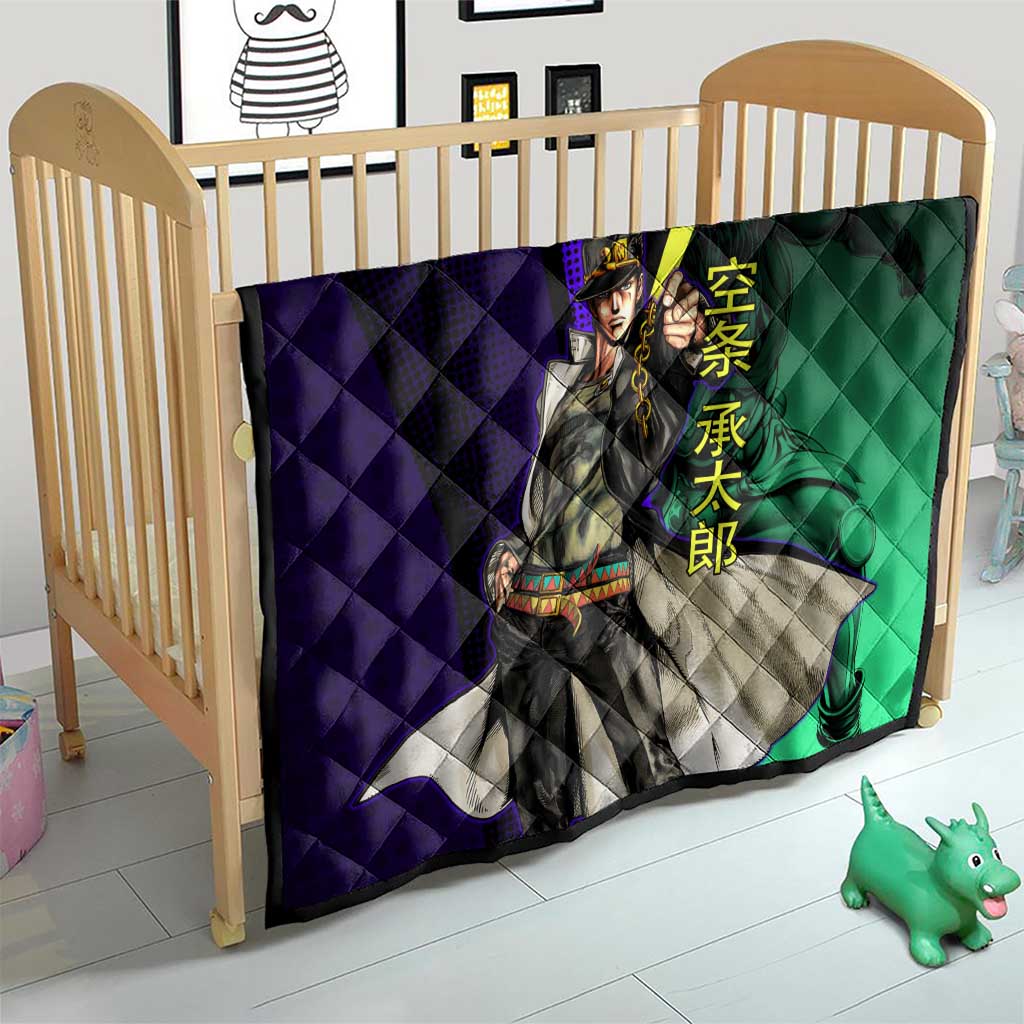 Jotaro Kujo JoJo’s Bizarre Adventure Quilt with Star Platinum Stand and Bold - The Mazicc