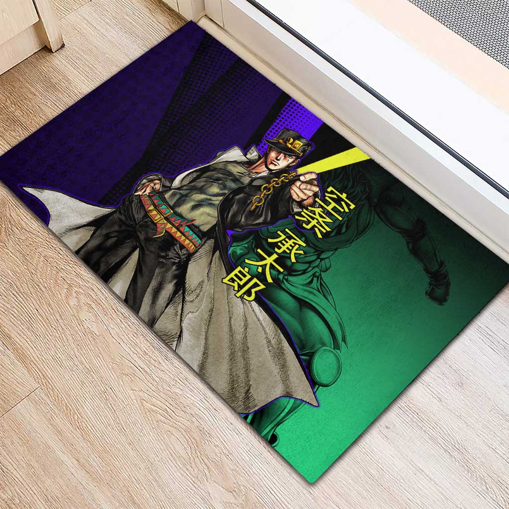 Jotaro Kujo JoJo’s Bizarre Adventure Rubber Doormat with Star Platinum Stand and Bold - The Mazicc