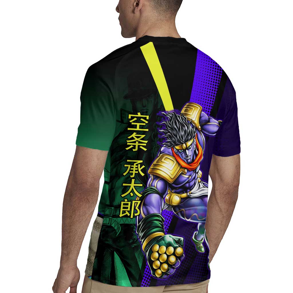 Jotaro Kujo JoJo’s Bizarre Adventure Rugby Jersey with Star Platinum Stand and Bold - The Mazicc