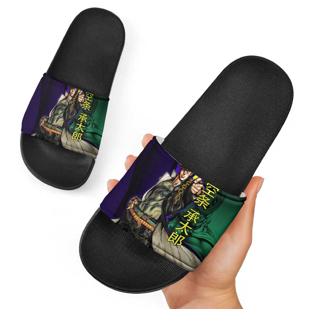 Jotaro Kujo JoJo’s Bizarre Adventure Slide Sandals with Star Platinum Stand and Bold - The Mazicc