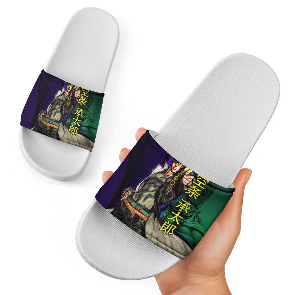 Jotaro Kujo JoJo’s Bizarre Adventure Slide Sandals with Star Platinum Stand and Bold - The Mazicc
