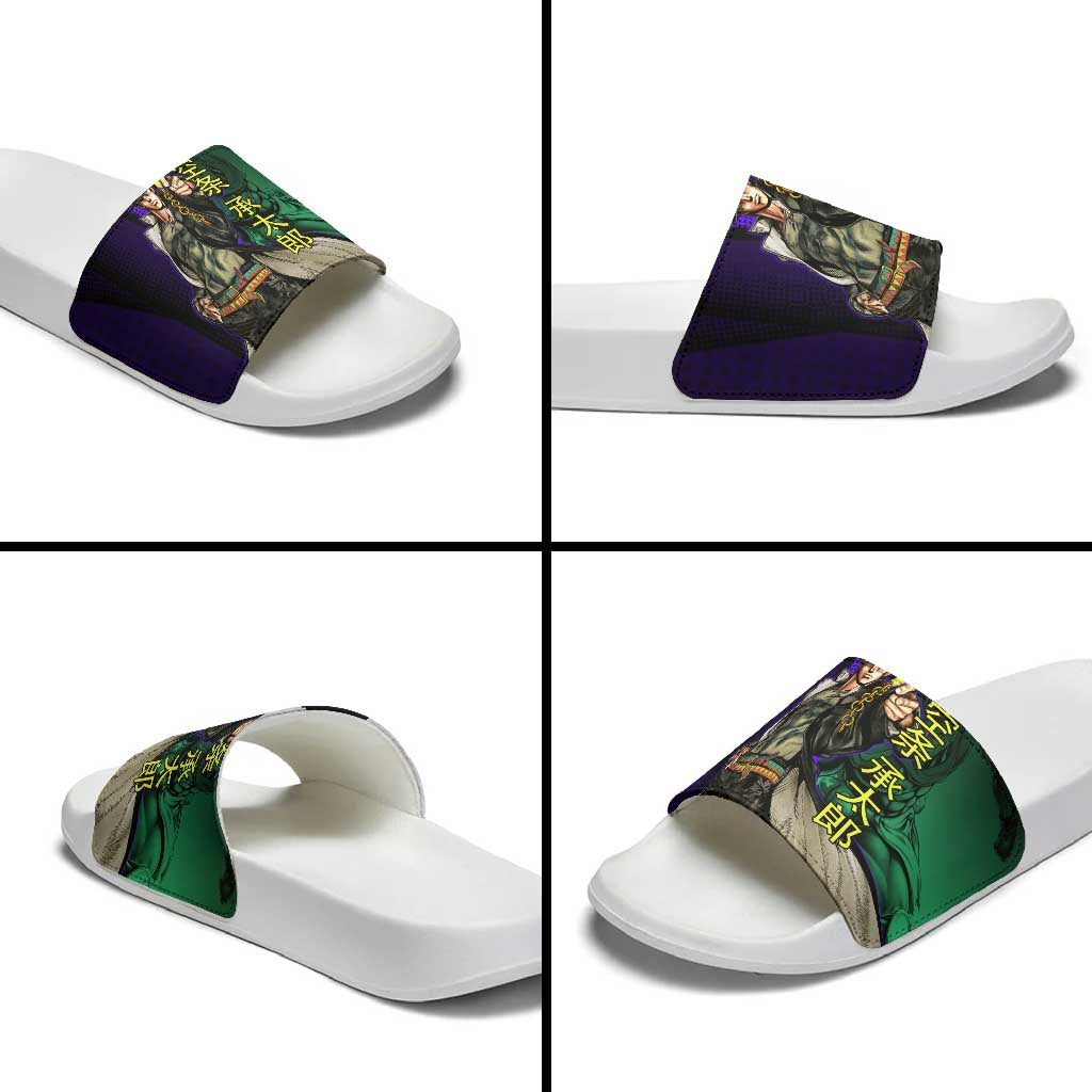 Jotaro Kujo JoJo’s Bizarre Adventure Slide Sandals with Star Platinum Stand and Bold - The Mazicc