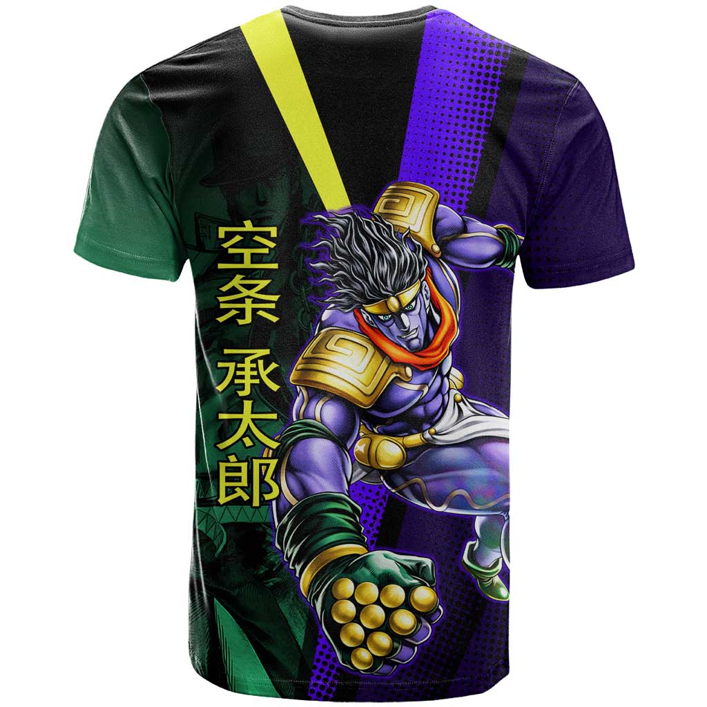 Jotaro Kujo JoJo’s Bizarre Adventure T Shirt with Star Platinum Stand and Bold - The Mazicc