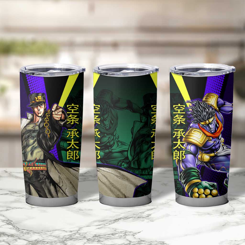 Jotaro Kujo JoJo’s Bizarre Adventure Tumbler Cup with Star Platinum Stand and Bold - The Mazicc