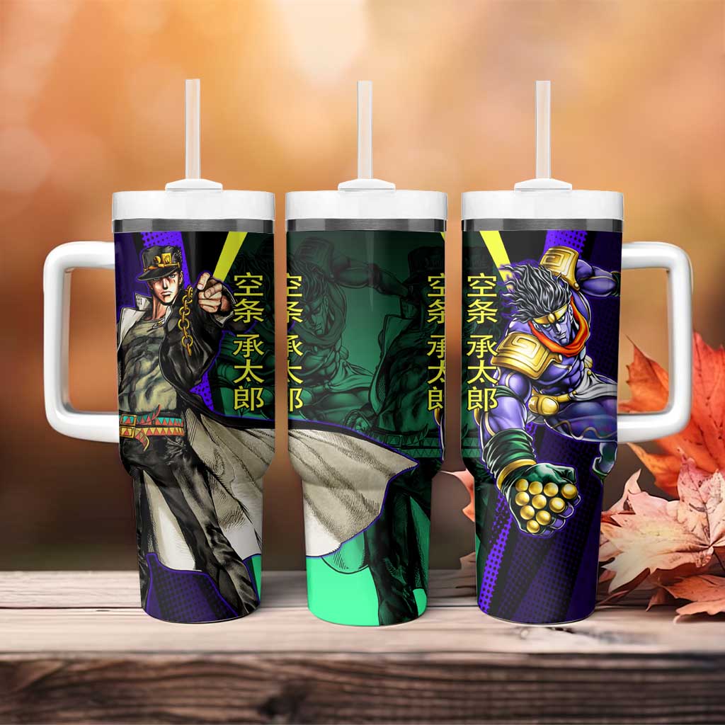 Jotaro Kujo JoJo’s Bizarre Adventure Tumbler With Handle with Star Platinum Stand and Bold - The Mazicc