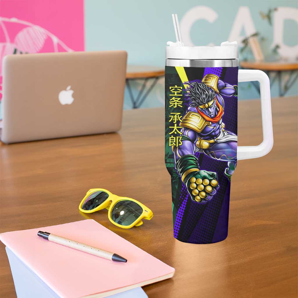 Jotaro Kujo JoJo’s Bizarre Adventure Tumbler With Handle with Star Platinum Stand and Bold - The Mazicc