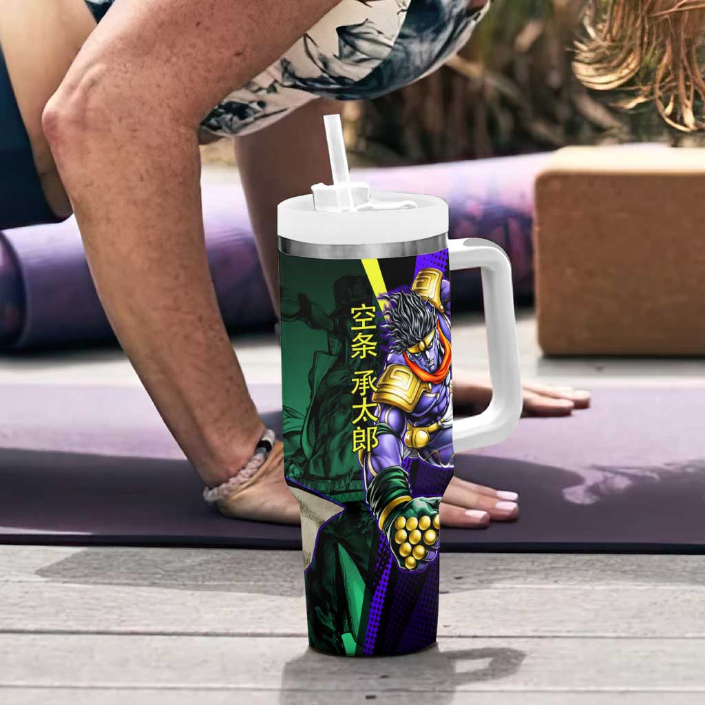Jotaro Kujo JoJo’s Bizarre Adventure Tumbler With Handle with Star Platinum Stand and Bold - The Mazicc
