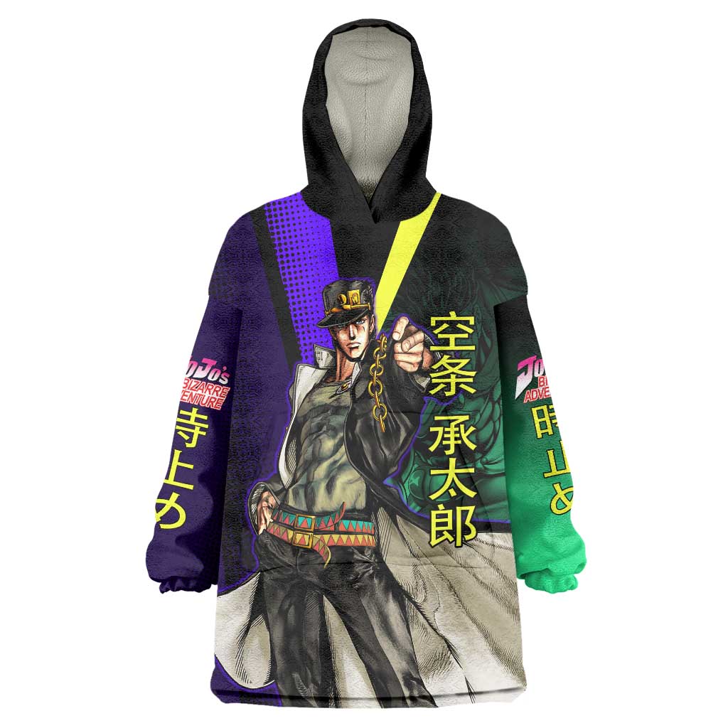 Jotaro Kujo JoJo’s Bizarre Adventure Wearable Blanket Hoodie with Star Platinum Stand and Bold - The Mazicc