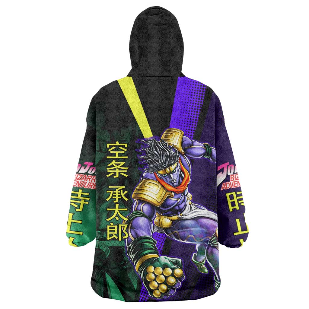 Jotaro Kujo JoJo’s Bizarre Adventure Wearable Blanket Hoodie with Star Platinum Stand and Bold - The Mazicc
