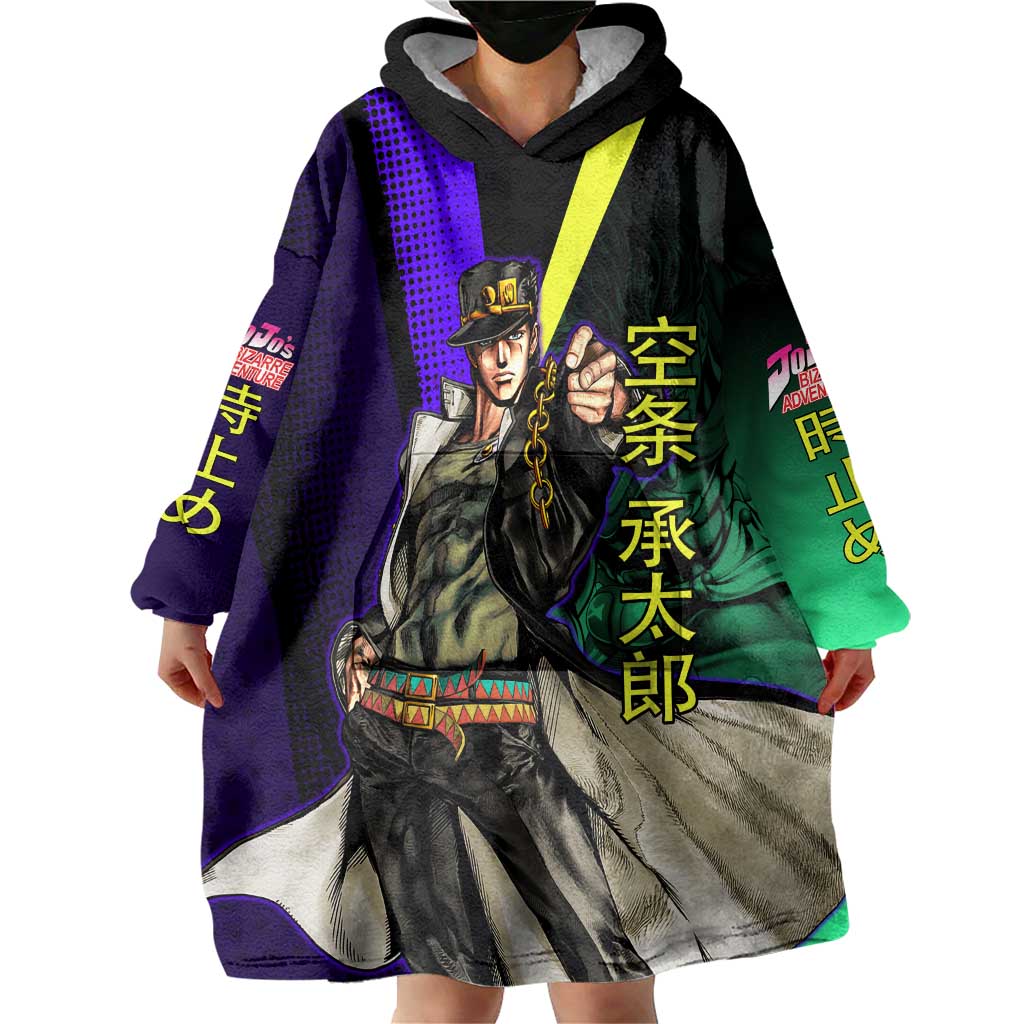 Jotaro Kujo JoJo’s Bizarre Adventure Wearable Blanket Hoodie with Star Platinum Stand and Bold - The Mazicc
