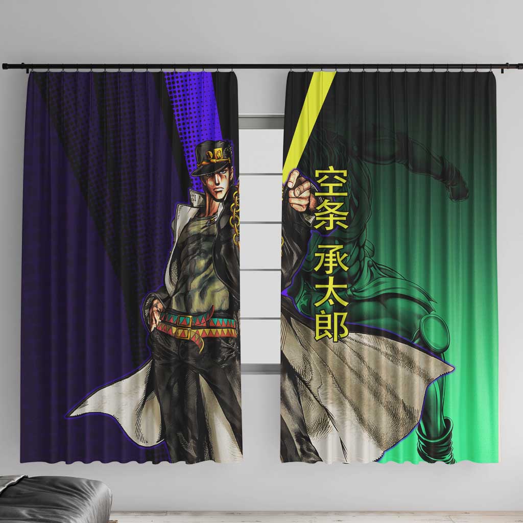 Jotaro Kujo JoJo’s Bizarre Adventure Window Curtain with Star Platinum Stand and Bold - The Mazicc