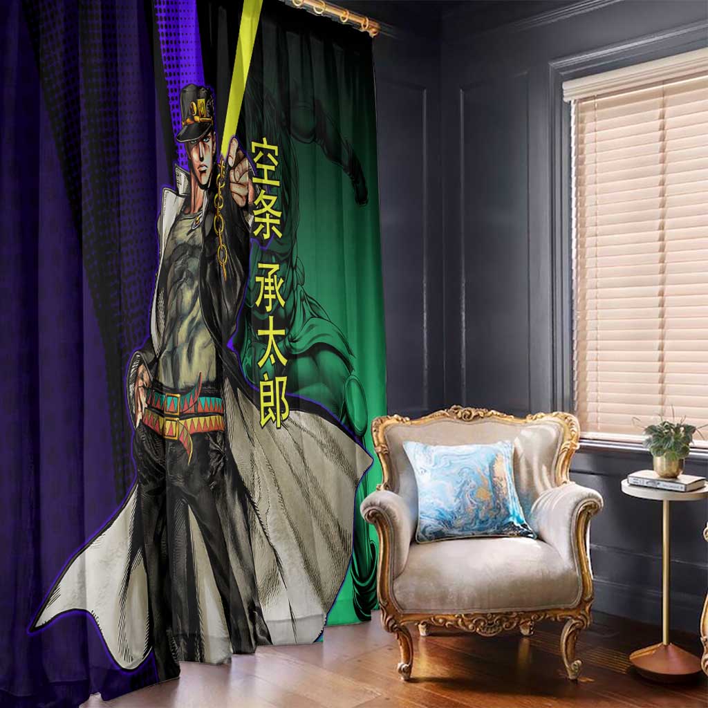 Jotaro Kujo JoJo’s Bizarre Adventure Window Curtain with Star Platinum Stand and Bold - The Mazicc
