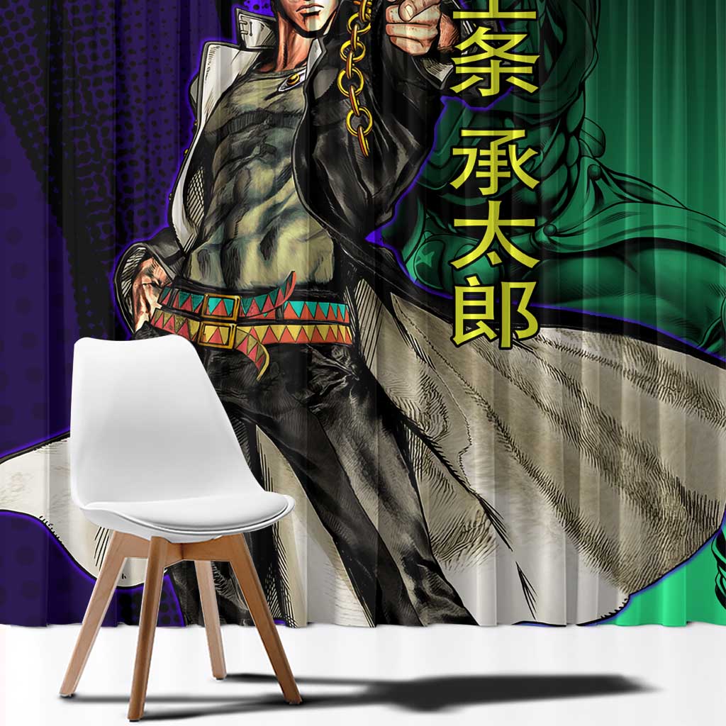 Jotaro Kujo JoJo’s Bizarre Adventure Window Curtain with Star Platinum Stand and Bold - The Mazicc