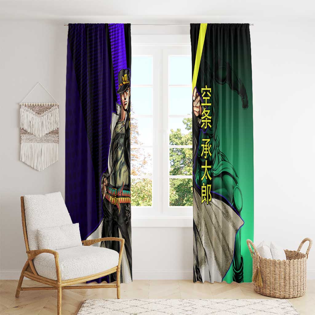 Jotaro Kujo JoJo’s Bizarre Adventure Window Curtain with Star Platinum Stand and Bold - The Mazicc